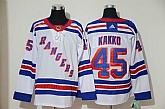 Rangers 45 Kaapo Kakko White Adidas Jersey,baseball caps,new era cap wholesale,wholesale hats